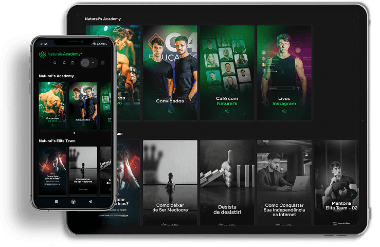 Imagem de um computador com a plataforma da Naturals Academy